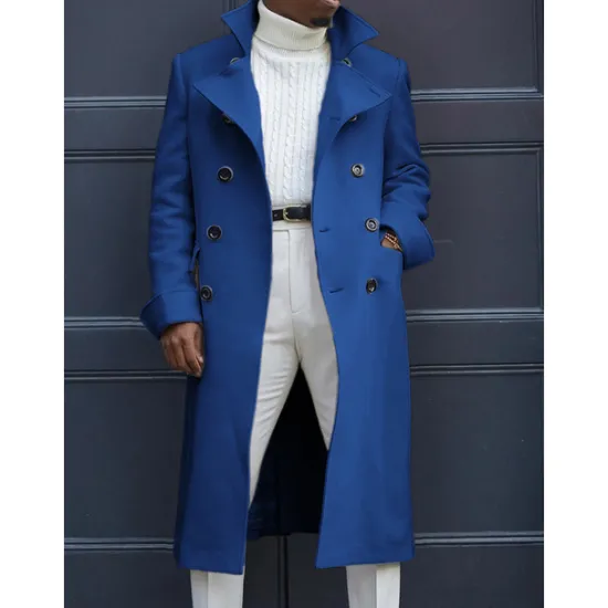 Hot OUKU Men's Winter Coat Peacoat Business Casual Winter Polyester Windproof Warm Outerwear Clothing Apparel Stylish Casual non-printing Pure Color Pocket Stand Collar Single Breasted