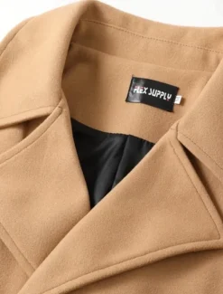 Hot OUKU Men's Winter Coat Peacoat Business Casual Winter Polyester Thermal Warm Windbreaker Outerwear Clothing Apparel Business Classical