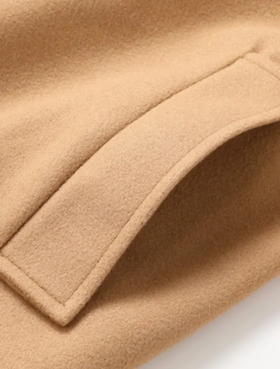 Hot OUKU Men's Winter Coat Peacoat Business Casual Winter Polyester Thermal Warm Windbreaker Outerwear Clothing Apparel Business Classical