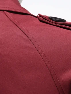 OUKU Men's Winter Coat Peacoat Trench Coat Street Business Fall Winter Polyester Thermal Warm Breathable Outerwear Clothing Apparel Casual Solid Color Pocket Turndown Double Breasted