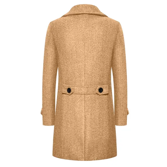 Best OUKU Men's Winter Coat Peacoat Trench Coat Outdoor Daily Wear Fall & Winter 95% polyester 5% cotton Outerwear Clothing Apparel Fashion Streetwear Plain Lapel Double Breasted