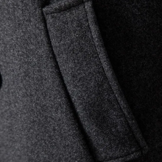 Best OUKU Men's Winter Coat Peacoat Trench Coat Outdoor Daily Wear Fall & Winter 95% polyester 5% cotton Outerwear Clothing Apparel Fashion Streetwear Plain Lapel Double Breasted