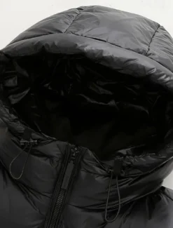 Outlet OUKU Men's Winter Coat Puffer Jacket Padded Zipper Pocket Polyster Pocket Outdoor Long Fashion Casual Thermal Warm Windproof Winter Plain Puffer Jacket Black