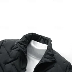 Outlet OUKU Men's Winter Coat Puffer Jacket Quilted Jacket Transition Jacket Pocket Polyster Vacation Daily Wear Date Regular Fashion Casual Comfortable Thermal Warm Fall & Winter Solid / Plain Color Black Green