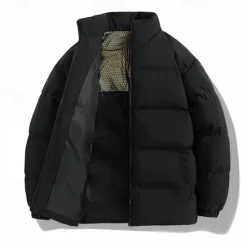 Hot OUKU Men's Winter Coat Puffer Jacket Padded Jacket Pocket Polyster Daily Wear Date Vacation Regular Fashion Casual Comfortable Thermal Warm Fall & Winter Color Block Black Yellow Purple Khaki Puffer Jacket