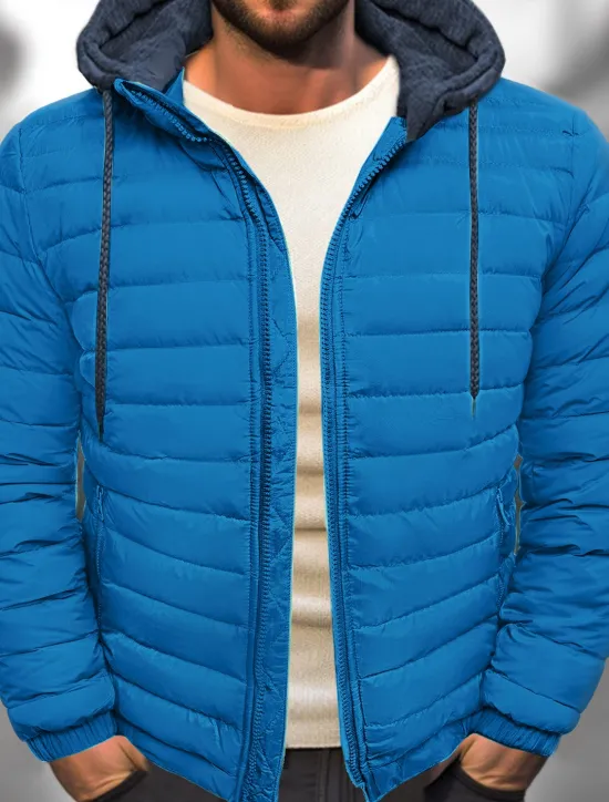Discount OUKU Men's Winter Coat Puffer Jacket Quilted Jacket Transition Jacket Pocket Hooded Office & Career Date Casual Daily Warm Winter Color Block Black Red Navy Blue Blue Puffer Jacket