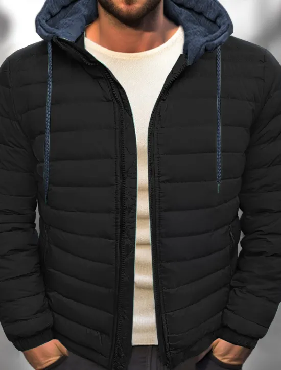 Discount OUKU Men's Winter Coat Puffer Jacket Quilted Jacket Transition Jacket Pocket Hooded Office & Career Date Casual Daily Warm Winter Color Block Black Red Navy Blue Blue Puffer Jacket
