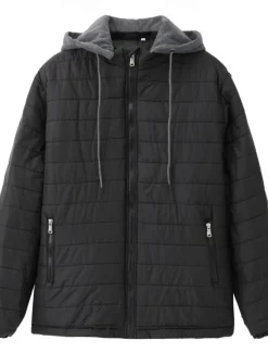 Discount OUKU Men's Winter Coat Puffer Jacket Quilted Jacket Transition Jacket Pocket Hooded Office & Career Date Casual Daily Warm Winter Color Block Black Red Navy Blue Blue Puffer Jacket