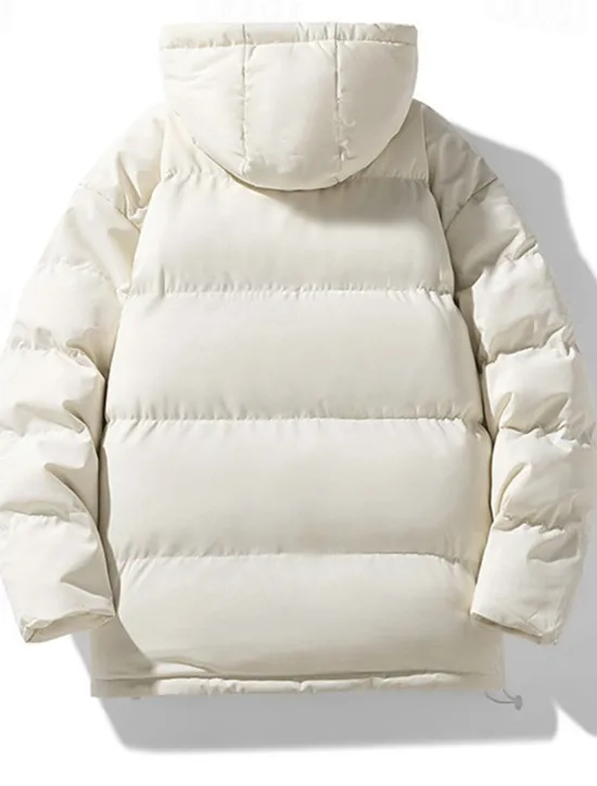 Sale OUKU Men's Winter Coat Puffer Jacket Padded Jacket Pocket Polyster Daily Wear Date Vacation Regular Fashion Casual Comfortable Thermal Warm Fall & Winter Solid / Plain Color Dark Grey Black Red Blue