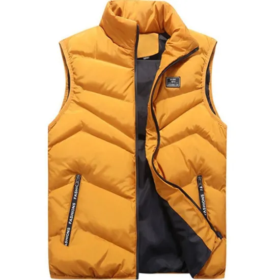 Hot OUKU Men's Winter Coat Quilted Vest Pocket Office & Career Date Casual Daily Outdoor Casual Sports Winter Plain Black White Yellow Red Puffer Jacket