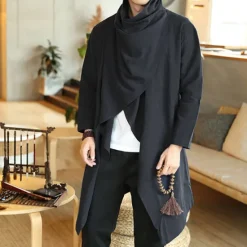 Online OUKU Men's Winter Coat Transition Jacket Trench Coat Cloak / Capes Vacation Business Spring Fall Cotton Blend Quick Dry Lightweight Outerwear Clothing Apparel Streetwear Stylish non-printing Pure Color