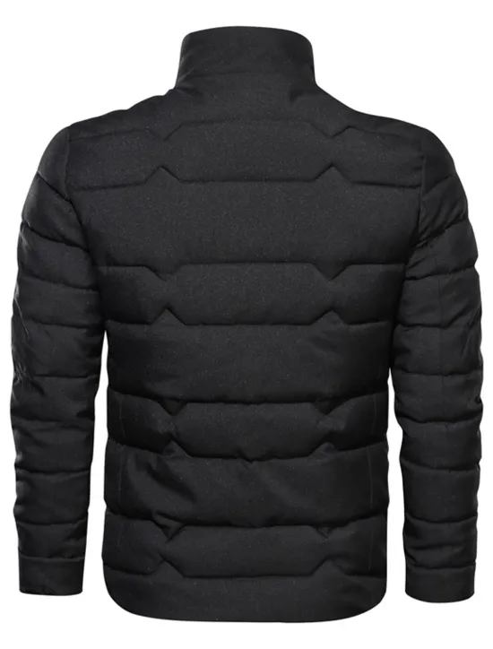 New OUKU Men's Winter Coat Winter Jacket Puffer Jacket Zipper Pocket Polyster Pocket Office & Career Date Casual Daily Regular Fashion Casual Windproof Warm Winter Plain Black Navy Blue Gray Puffer Jacket