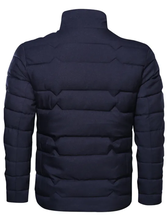 New OUKU Men's Winter Coat Winter Jacket Puffer Jacket Zipper Pocket Polyster Pocket Office & Career Date Casual Daily Regular Fashion Casual Windproof Warm Winter Plain Black Navy Blue Gray Puffer Jacket