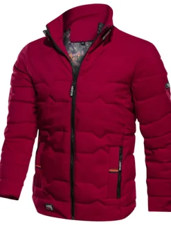 New OUKU Men's Winter Coat Winter Jacket Puffer Jacket Zipper Pocket Polyster Pocket Office & Career Date Casual Daily Regular Fashion Casual Windproof Warm Winter Plain Black Navy Blue Gray Puffer Jacket