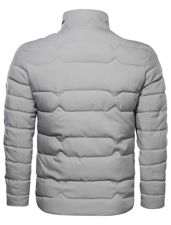 New OUKU Men's Winter Coat Winter Jacket Puffer Jacket Zipper Pocket Polyster Pocket Office & Career Date Casual Daily Regular Fashion Casual Windproof Warm Winter Plain Black Navy Blue Gray Puffer Jacket
