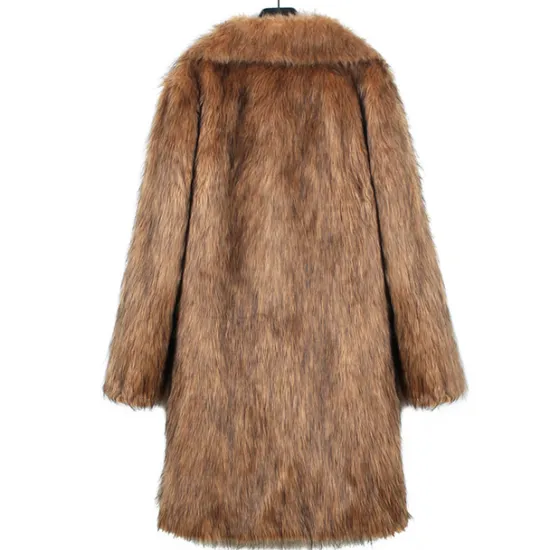 Discount OUKU Men's Winter Coat Winter Jacket Faux Fur Coat Outdoor Daily Wear Warm Pocket Fall Winter Plain Fashion Streetwear Lapel Regular Black White Yellow Brown Light Grey Jacket