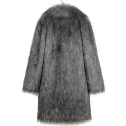 Discount OUKU Men's Winter Coat Winter Jacket Faux Fur Coat Outdoor Daily Wear Warm Pocket Fall Winter Plain Fashion Streetwear Lapel Regular Black White Yellow Brown Light Grey Jacket