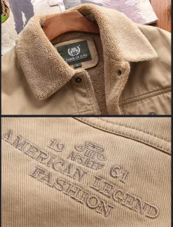 New OUKU Men's Winter Coat Winter Jacket Outdoor Street Thermal Warm Breathable Fur Trim Pocket Fall Winter Solid Color Sporty Casual Turndown Long Cotton Regular Fit Army Green Navy Blue Khaki Jacket