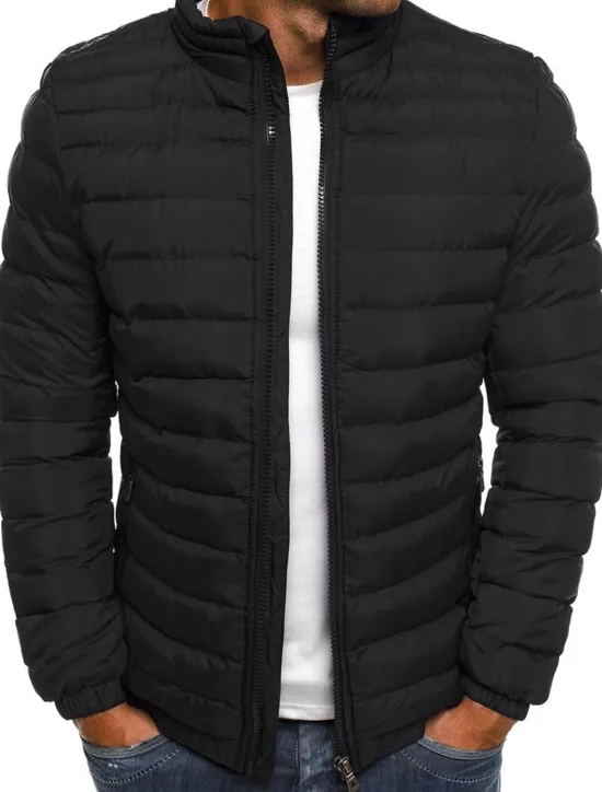 Hot OUKU Men's Winter Coat Winter Jacket Puffer Jacket Quilted Jacket Classic Style Casual Warm Winter Solid Color Light Blue Navy Big red Grass Green Puffer Jacket