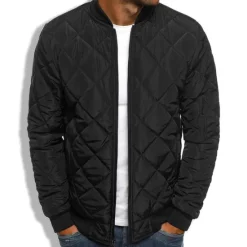 Sale OUKU Men's Winter Coat Winter Jacket Puffer Jacket Quilted Jacket Casual Warm Winter Solid Color Classic & Timeless Navy Wine Red ArmyGreen Black Red Jacket