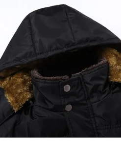 Sale OUKU Men's Winter Coat Winter Jacket Puffer Jacket Quilted Jacket Camping & Hiking Warm Winter Solid Color Bright Black Black Puffer Jacket