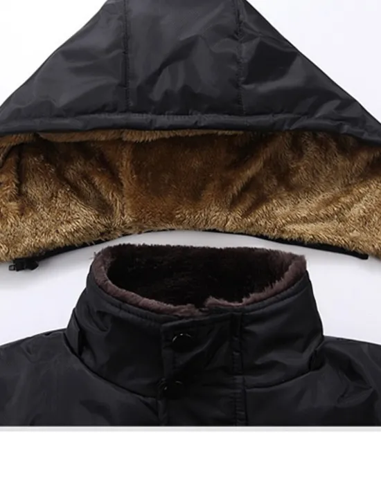 Sale OUKU Men's Winter Coat Winter Jacket Puffer Jacket Quilted Jacket Camping & Hiking Warm Winter Solid Color Bright Black Black Puffer Jacket