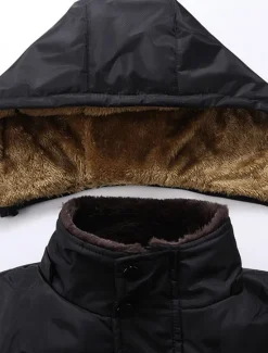 Sale OUKU Men's Winter Coat Winter Jacket Puffer Jacket Quilted Jacket Camping & Hiking Warm Winter Solid Color Bright Black Black Puffer Jacket