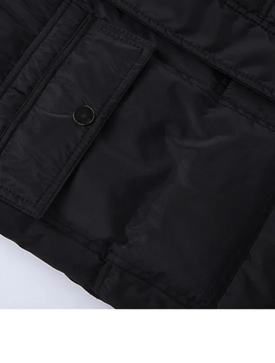 Sale OUKU Men's Winter Coat Winter Jacket Puffer Jacket Quilted Jacket Camping & Hiking Warm Winter Solid Color Bright Black Black Puffer Jacket