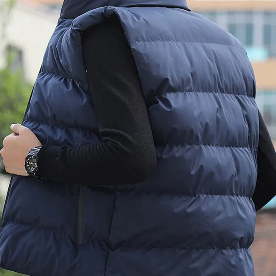 New OUKU Men's Winter Coat Winter Jacket Puffer Vest Gilet Quilted Vest Cardigan Casual Camping & Hiking Winter Pocket Polyester Windproof Warm Casual Solid / Plain Color Standing Collar Black Red Blue Gray