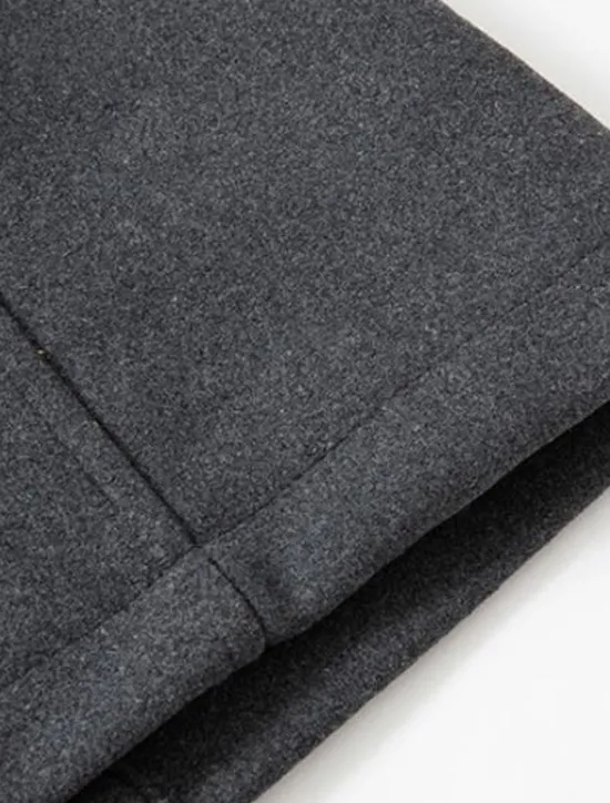 Best OUKU Men's Winter Coat Wool Coat Overcoat Business Casual Winter 30% Wool Windproof Warm Outerwear Clothing Apparel Chic & Modern Solid Colored Rolled collar