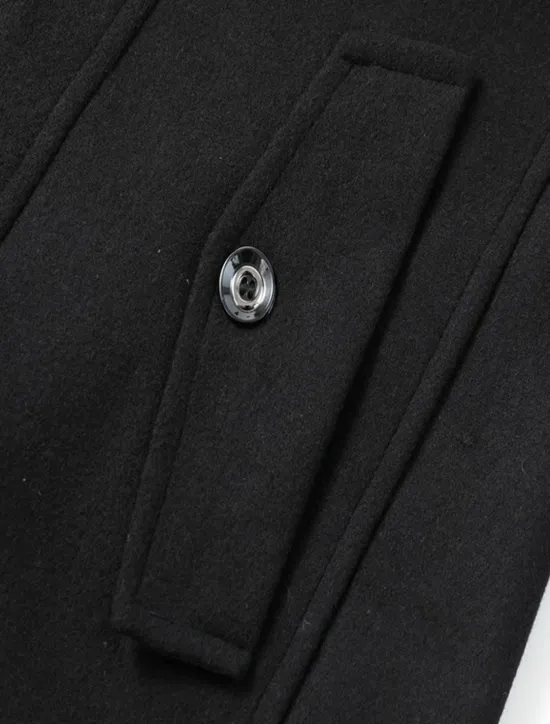 Best OUKU Men's Winter Coat Wool Coat Overcoat Business Casual Winter 30% Wool Windproof Warm Outerwear Clothing Apparel Chic & Modern Solid Colored Rolled collar