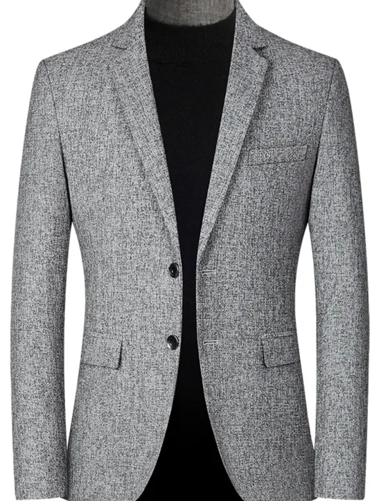 OUKU Men's Winter Coat Wool Coat Overcoat Short Coat Blazer Formal Daily Wear Fall Winter Terylene Thermal Warm Outdoor Outerwear Clothing Apparel Fashion Modern Contemporary Plaid Pocket Turndown Single