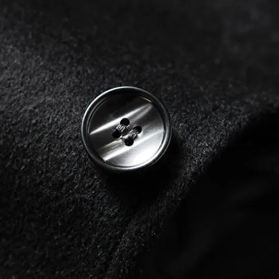 Best OUKU Men's Winter Coat Wool Coat Overcoat Vacation Business Winter Wool Thermal Warm Outdoor Outerwear Clothing Apparel Fashion Warm Ups Solid Colored Pocket Lapel Single Breasted Black