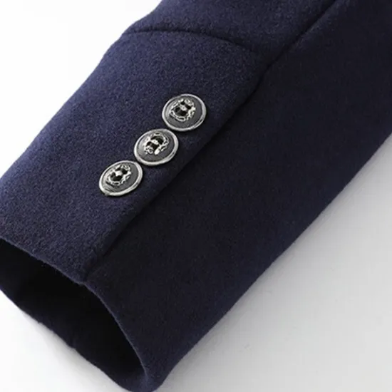 Clearance OUKU Men's Winter Coat Wool Coat Overcoat Business Casual Winter 52% Wool Windproof Warm Outerwear Clothing Apparel Stylish Classic & Timeless non-printing Solid Color Pocket Stand Collar Single Breasted
