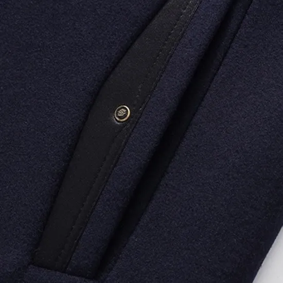 Clearance OUKU Men's Winter Coat Wool Coat Overcoat Business Casual Winter 52% Wool Windproof Warm Outerwear Clothing Apparel Stylish Classic & Timeless non-printing Solid Color Pocket Stand Collar Single Breasted