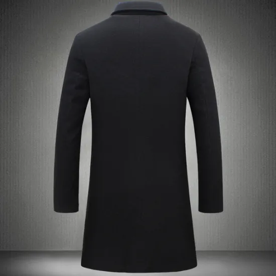 Discount OUKU Men's Winter Coat Wool Coat Overcoat Trench Coat Short Coat Street Business Winter Fall Polyester Thermal Warm Breathable Outerwear Clothing Apparel Casual Solid Color Pocket Turndown Single Breasted