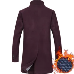OUKU Men's Winter Coat Wool Coat Overcoat Trench Coat Outdoor Daily Wear Fall & Winter Polyester Windbreaker Outerwear Clothing Apparel Fashion Streetwear Plain Queen Anne Single Breasted One-button