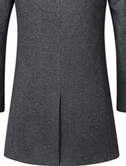 OUKU Men's Winter Coat Wool Coat Overcoat Business Casual Winter Wool Outerwear Clothing Apparel Basic Solid Colored Notch lapel collar