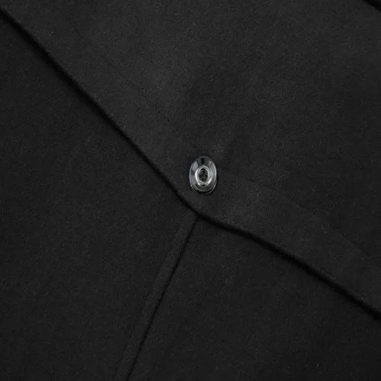 Discount OUKU Men's Winter Coat Wool Coat Overcoat Short Coat Outdoor Work Fall & Winter Wool Windproof Warm Outerwear Clothing Apparel Bustiers Essential Solid Colored Rolled collar Single Breasted