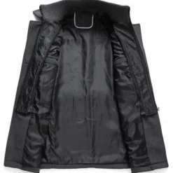 Discount OUKU Men's Winter Coat Wool Coat Overcoat Short Coat Outdoor Work Fall & Winter Wool Windproof Warm Outerwear Clothing Apparel Bustiers Essential Solid Colored Rolled collar Single Breasted