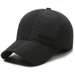Online OUKU Men's Winter Hats Winter Warm Cap Winter Baseball Cap with Ear Flaps Winter Baseball Cap Black Dark Navy Polyester Adjustable Fashion Modern Contemporary Daily Wear Festival Plaid / Striped / Chevron