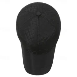 Online OUKU Men's Winter Hats Winter Warm Cap Winter Baseball Cap with Ear Flaps Winter Baseball Cap Black Dark Navy Polyester Adjustable Fashion Modern Contemporary Daily Wear Festival Plaid / Striped / Chevron