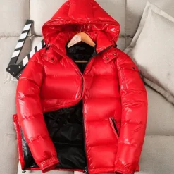 New OUKU Men's Winter Jacket Down Jacket Puffer Jacket Padded Pocket White Duck Down Daily Wear Date Vacation Regular Fashion Casual Comfortable Thermal Warm Fall & Winter Solid / Plain Color Black Red Puffer