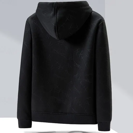 Best OUKU Men's Winter Jacket Fleece Jacket Padded Hoodie Jacket Zip Up Pocket Polyster Fleece lined Vacation Daily Wear Date Regular Fashion Casual Comfortable Thermal Warm Fall & Winter Solid / Plain Color