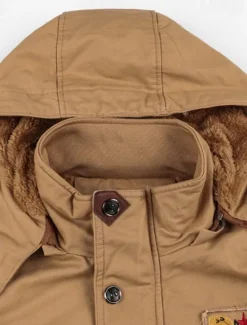 Best OUKU Men's Winter Jacket Fleece Jacket Casual Jacket Daily Vacation Thermal Warm Pocket Fleece Fall & Winter Plain Fashion Streetwear Hooded Regular Black Green Khaki Jacket
