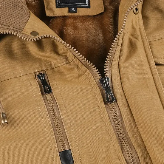 New OUKU Men's Winter Jacket Fleece Jacket Casual Jacket Daily Vacation Thermal Warm Pocket Fleece Fall & Winter Plain Fashion Streetwear Hooded Regular Black Navy Blue Khaki Army Green Dark Gray Jacket