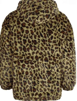 Discount OUKU Men's Winter Jacket Fleece Jacket Faux Fur Coat Daily Vacation Thermal Warm Pocket Fleece Fall & Winter Leopard Print Fashion Streetwear Hooded Regular Yellow Blue Green Jacket