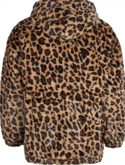Discount OUKU Men's Winter Jacket Fleece Jacket Faux Fur Coat Daily Vacation Thermal Warm Pocket Fleece Fall & Winter Leopard Print Fashion Streetwear Hooded Regular Yellow Blue Green Jacket