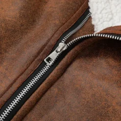 Hot OUKU Men's Winter Jacket Fleece Jacket Sherpa Jacket Faux Suede Jacket Vacation Daily Thermal Warm Pocket Fleece Fall & Winter Plain Fashion Streetwear Lapel Regular Faux Leather Black Brown Green Jacket