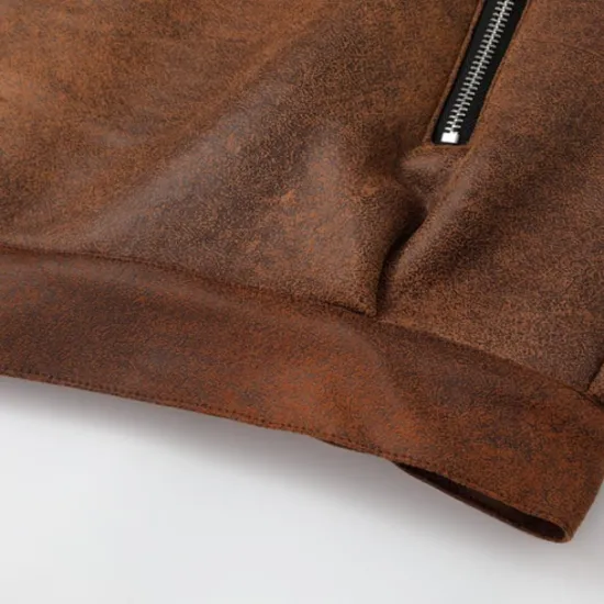 Hot OUKU Men's Winter Jacket Fleece Jacket Sherpa Jacket Faux Suede Jacket Vacation Daily Thermal Warm Pocket Fleece Fall & Winter Plain Fashion Streetwear Lapel Regular Faux Leather Black Brown Green Jacket